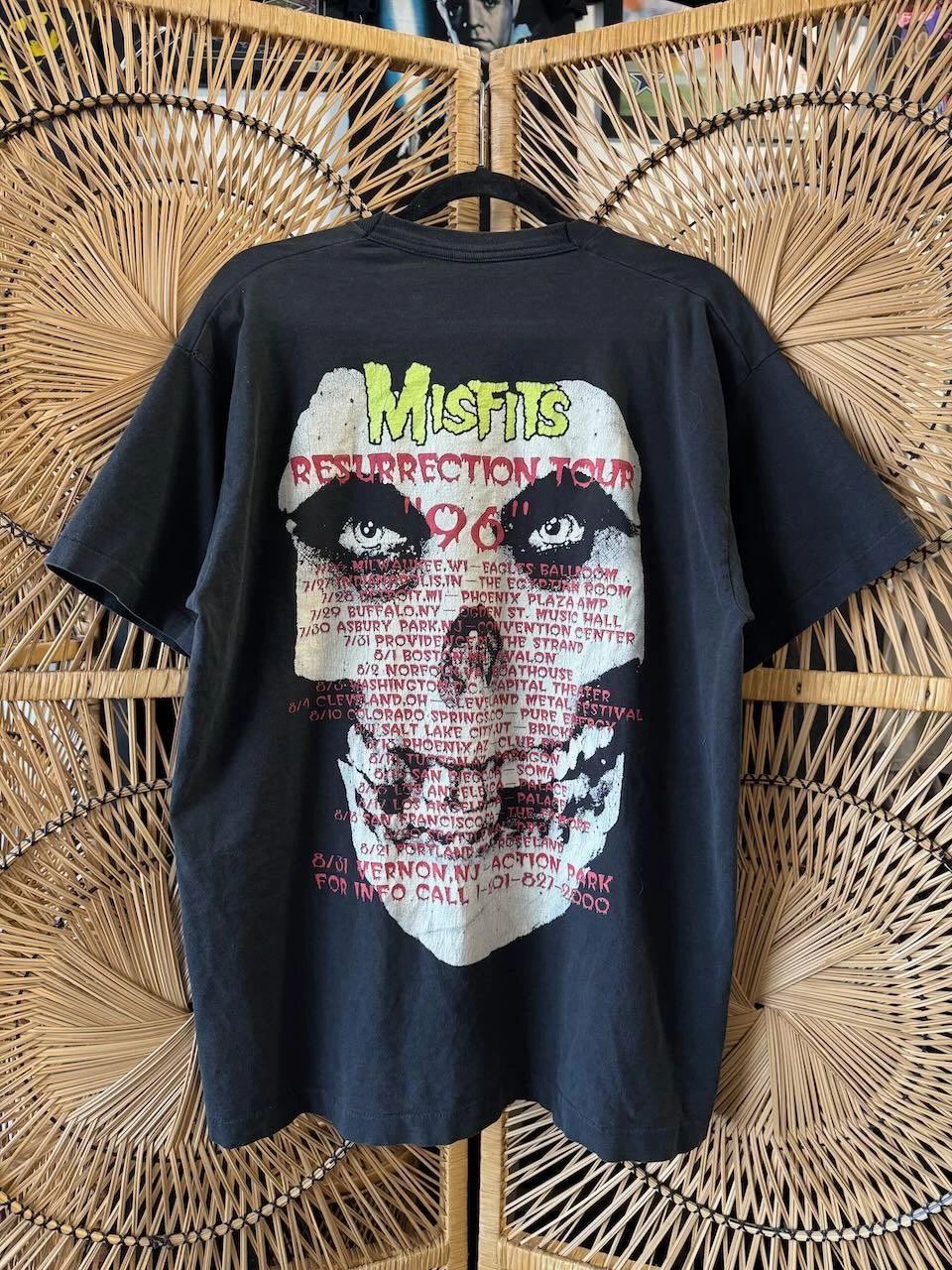 Vintage 1996 Misfits Resurrection Tour T-Shirt 90s Black Punk Band Tee 1 Unisex T-shirt, Sweatshirt, Hoodie, Long Sleeve Tee - T-Shirt, Sweatshirt, Hoodie