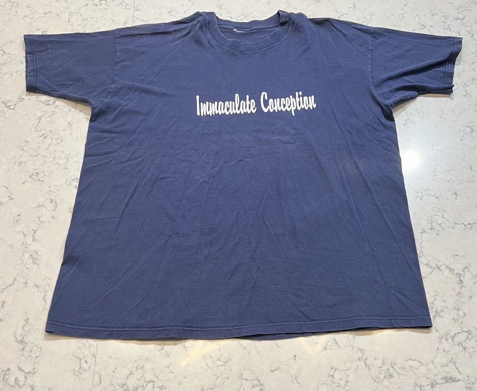 Immaculate Conception Graphic T Shirt Blue Religious Catholic Church Tee XL Unisex T-shirt, Sweatshirt, Hoodie, Long Sleeve Tee - T-Shirt, Sweatshirt, Hoodie