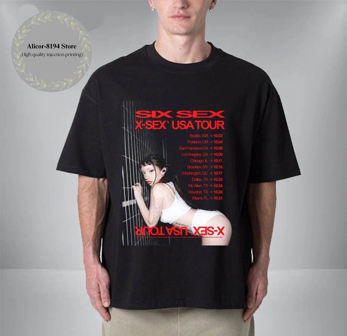 Six Sex X-Sex USA Tour 2025 Schedule Tour Dates Unisex T-Shirt Unisex T-shirt, Sweatshirt, Hoodie, Long Sleeve Tee - T-Shirt, Sweatshirt, Hoodie