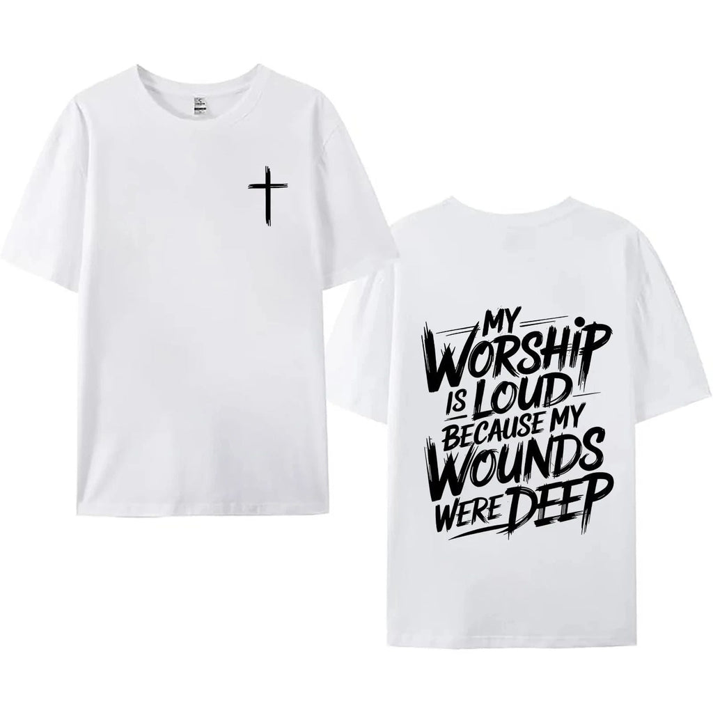 My Worship Is Loud Christian Graphic T-Shirt 2-Sided Washed Vintage Tee Unisex T-shirt, Sweatshirt, Hoodie, Long Sleeve Tee - T-Shirt, Sweatshirt, Hoodie