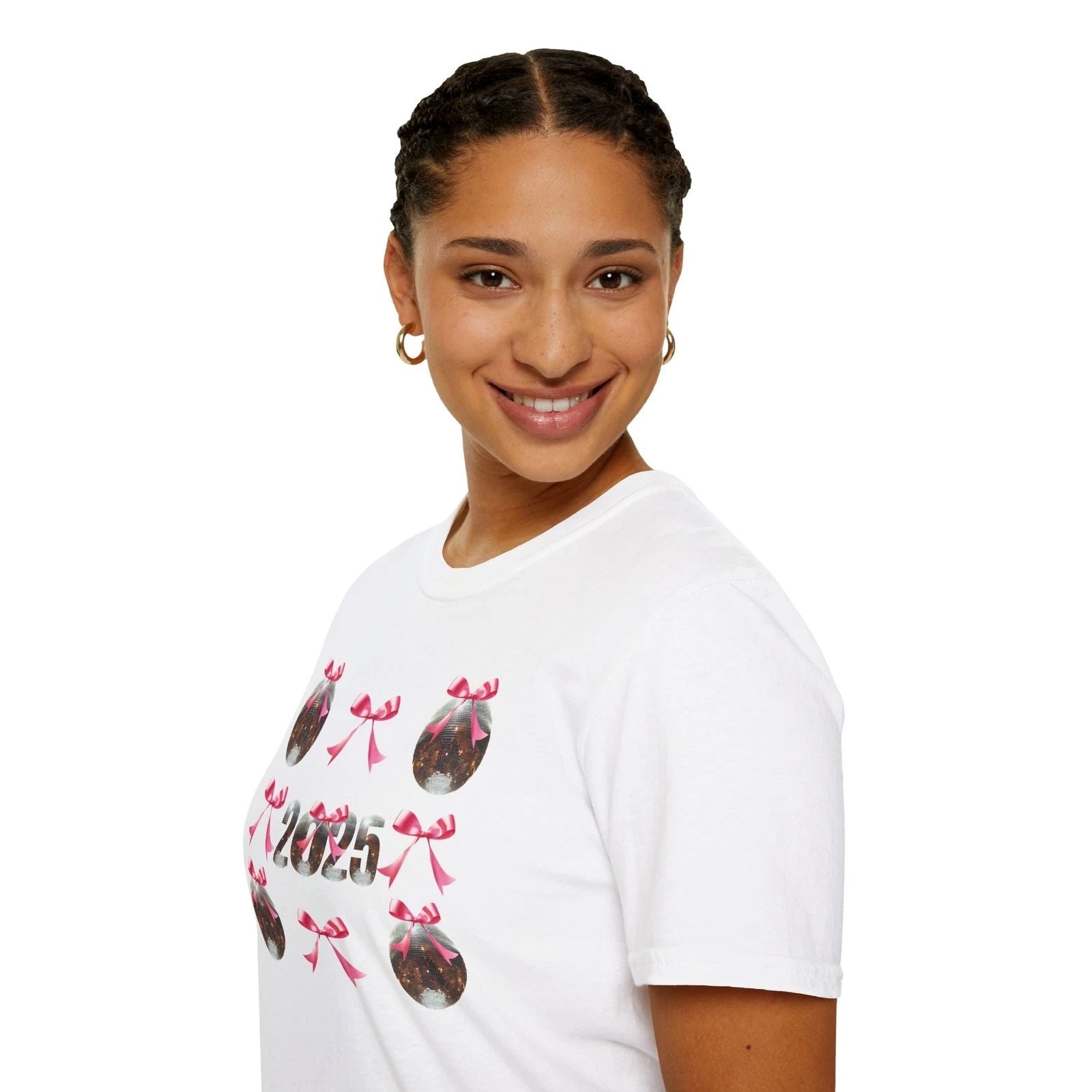 Coquette New Years Shirt 2025 Disco Coquette Bow Tshirt NYE Outfit Trendy Tshirt Unisex T-shirt, Sweatshirt, Hoodie, Long Sleeve Tee - T-Shirt, Sweatshirt, Hoodie