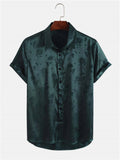 Men's Floral Shirt Casual Slim Shirts Short Sleeve Button Down Tops Blouse Unisex T-shirt, Sweatshirt, Hoodie, Long Sleeve Tee - T-Shirt, Sweatshirt, Hoodie