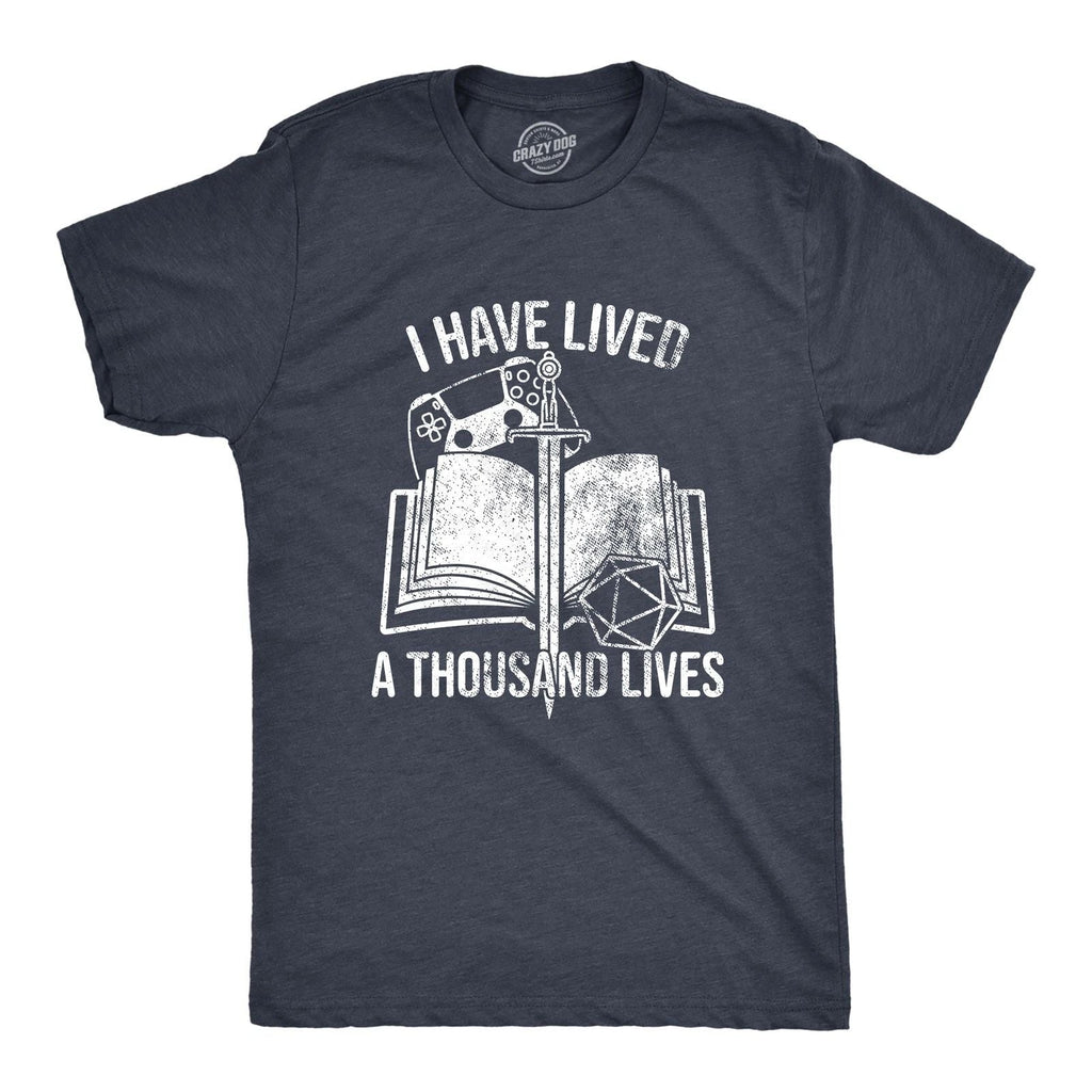 Mens I Have Lived A Thousand Lives T Shirt Funny Video Gaming Role Playing Unisex T-shirt, Sweatshirt, Hoodie, Long Sleeve Tee - T-Shirt, Sweatshirt, Hoodie