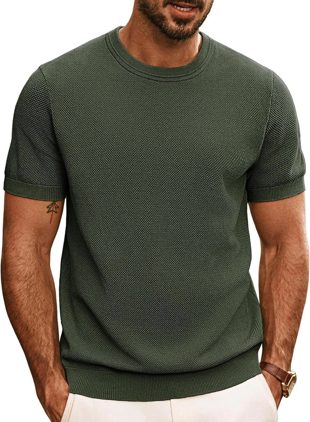 Mens Casual Crewneck T-Shirt Short Sleeve Soft Knit Solid Color Summer Tee Top Unisex T-shirt, Sweatshirt, Hoodie, Long Sleeve Tee - T-Shirt, Sweatshirt, Hoodie