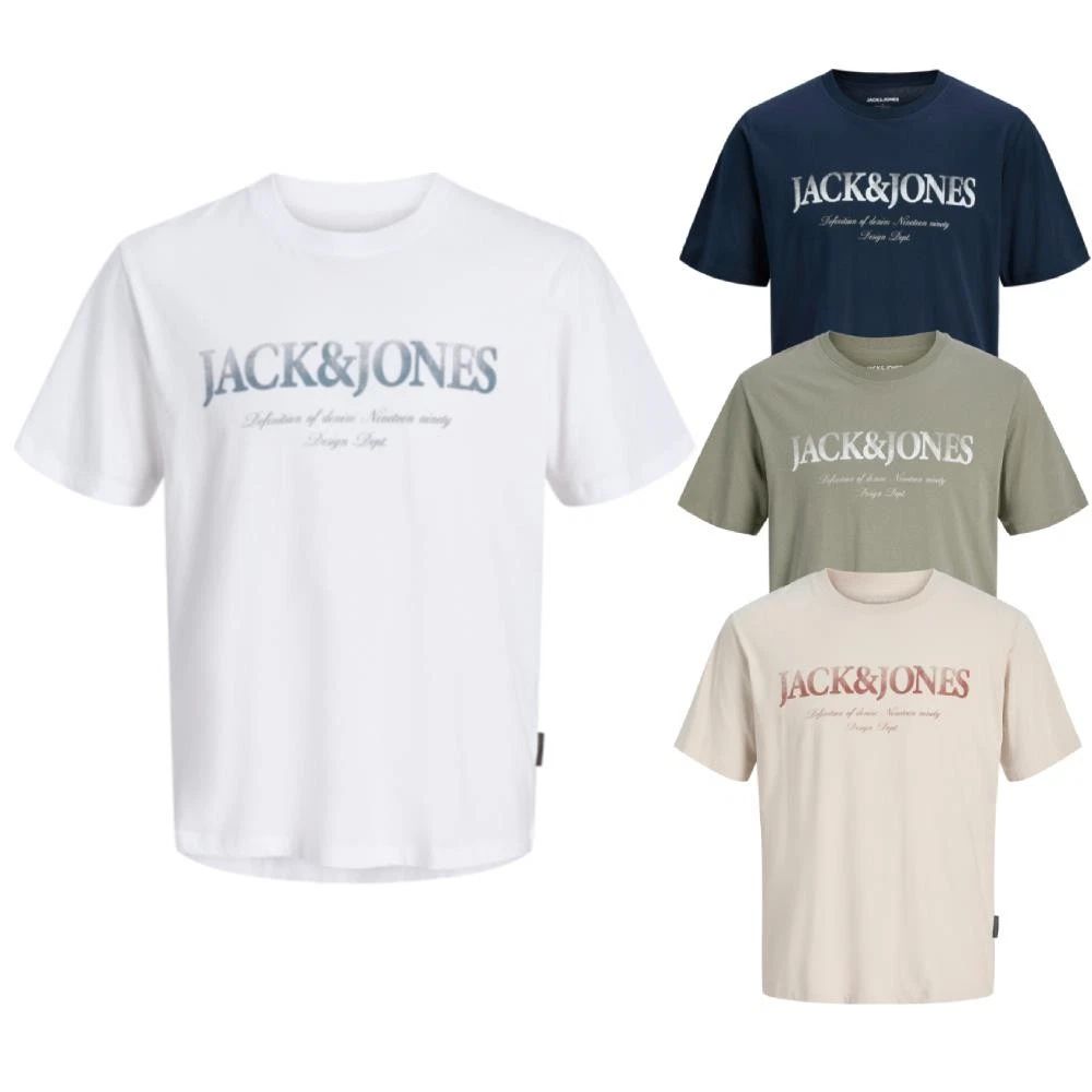 Jack & Jones Mens Logo Print T-Shirt Short Sleeve Crew Neck Regular Fit T Tops Unisex T-shirt, Sweatshirt, Hoodie, Long Sleeve Tee - T-Shirt, Sweatshirt, Hoodie