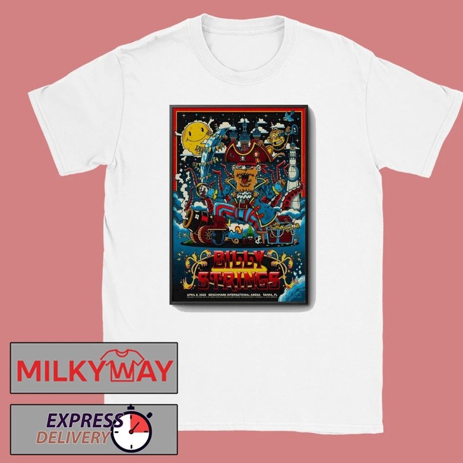 Billy Strings April 8 2026 In Tampa, FL Tour Poster shirt Unisex T-shirt, Sweatshirt, Hoodie, Long Sleeve Tee - T-Shirt, Sweatshirt, Hoodie