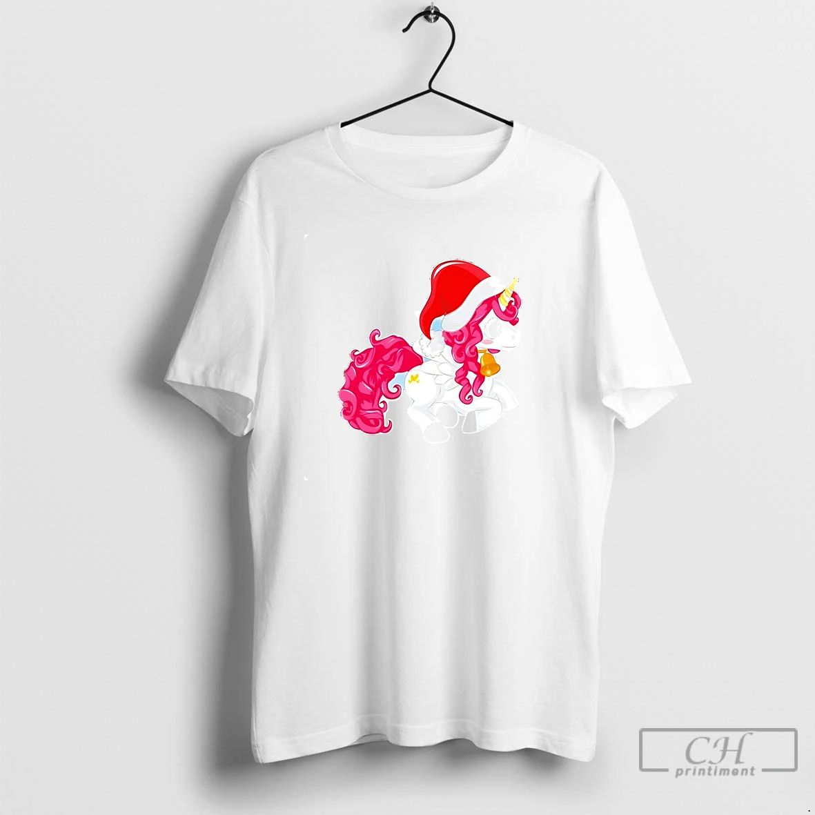 Classic Pink Hair Santa Unicorn Holiday Bell Christmas T Shirts Unisex T-shirt, Sweatshirt, Hoodie, Long Sleeve Tee - T-Shirt, Sweatshirt, Hoodie