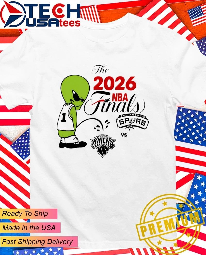 The 2026 NBA Finals San Antonio Spurs Wemby Alien peeing on Knicks shirt Unisex T-shirt, Sweatshirt, Hoodie, Long Sleeve Tee - T-Shirt, Sweatshirt, Hoodie