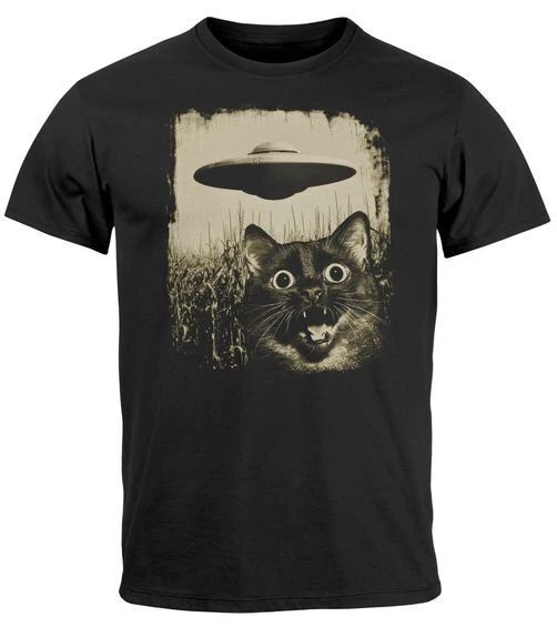 Men's T-Shirt UFO Cat Alien Print Print Print Shirt Men Fashion Unisex T-shirt, Sweatshirt, Hoodie, Long Sleeve Tee - T-Shirt, Sweatshirt, Hoodie