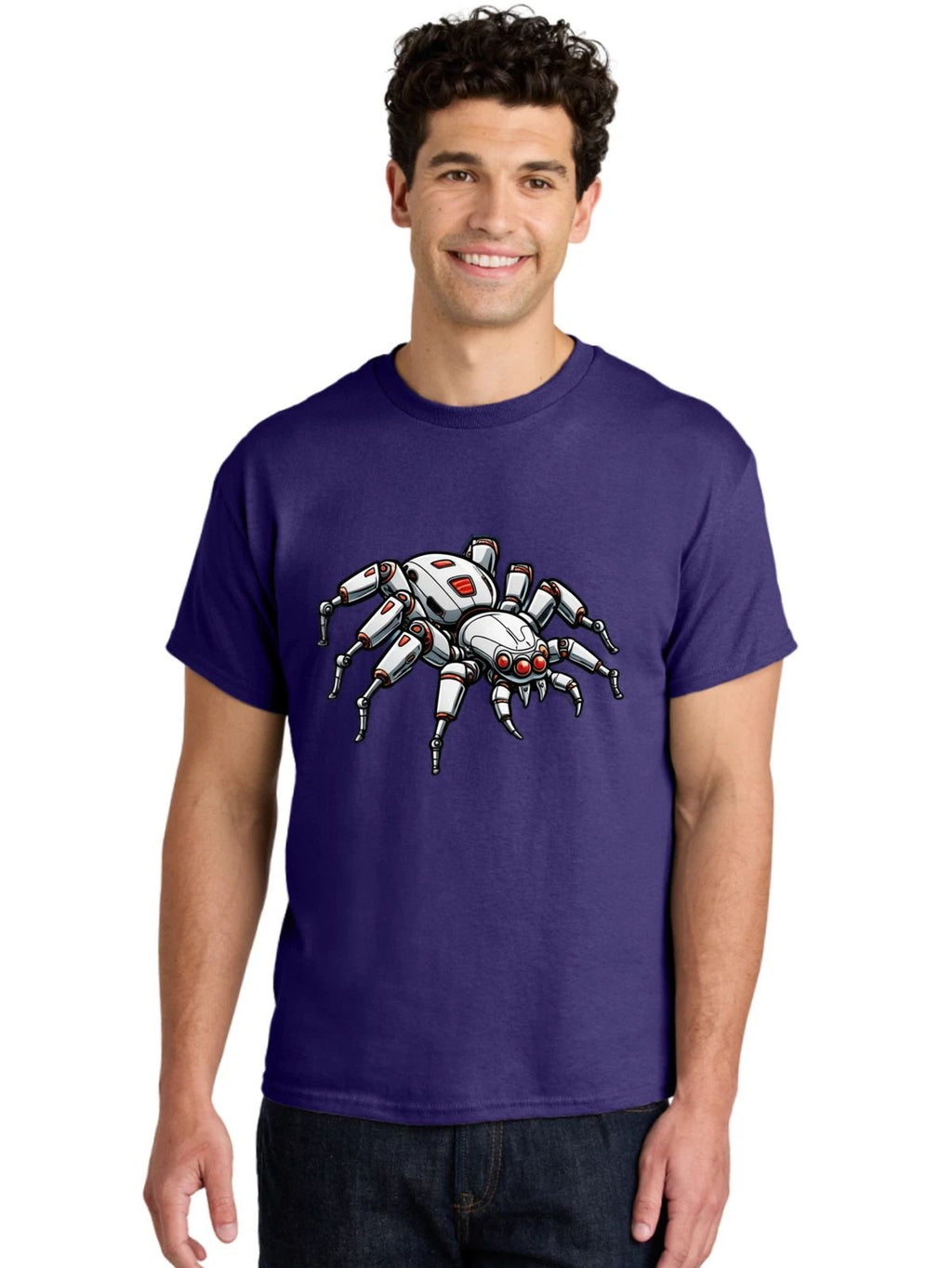 Robot-Spider-7 Mens Graphic Tee, 100% Cotton, Casual Summer Wear Unisex T-shirt, Sweatshirt, Hoodie, Long Sleeve Tee - T-Shirt, Sweatshirt, Hoodie