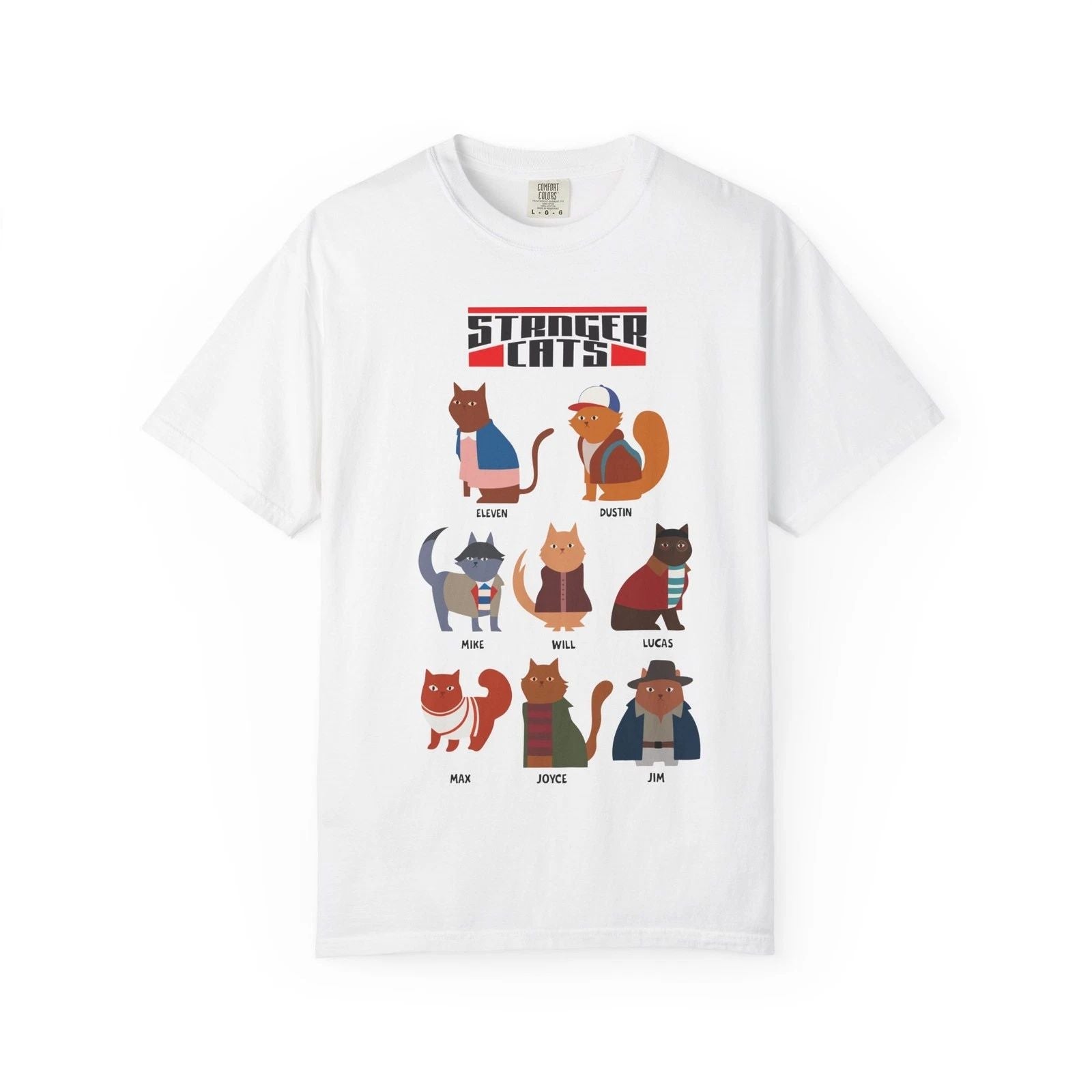 Stranger Cats Retro SciFi Cat Characters T-Shirt Unisex T-shirt, Sweatshirt, Hoodie, Long Sleeve Tee - T-Shirt, Sweatshirt, Hoodie