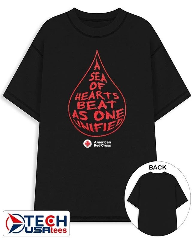 American Red Cross a sea of hearts beat as one unified shirt Unisex T-shirt, Sweatshirt, Hoodie, Long Sleeve Tee - T-Shirt, Sweatshirt, Hoodie