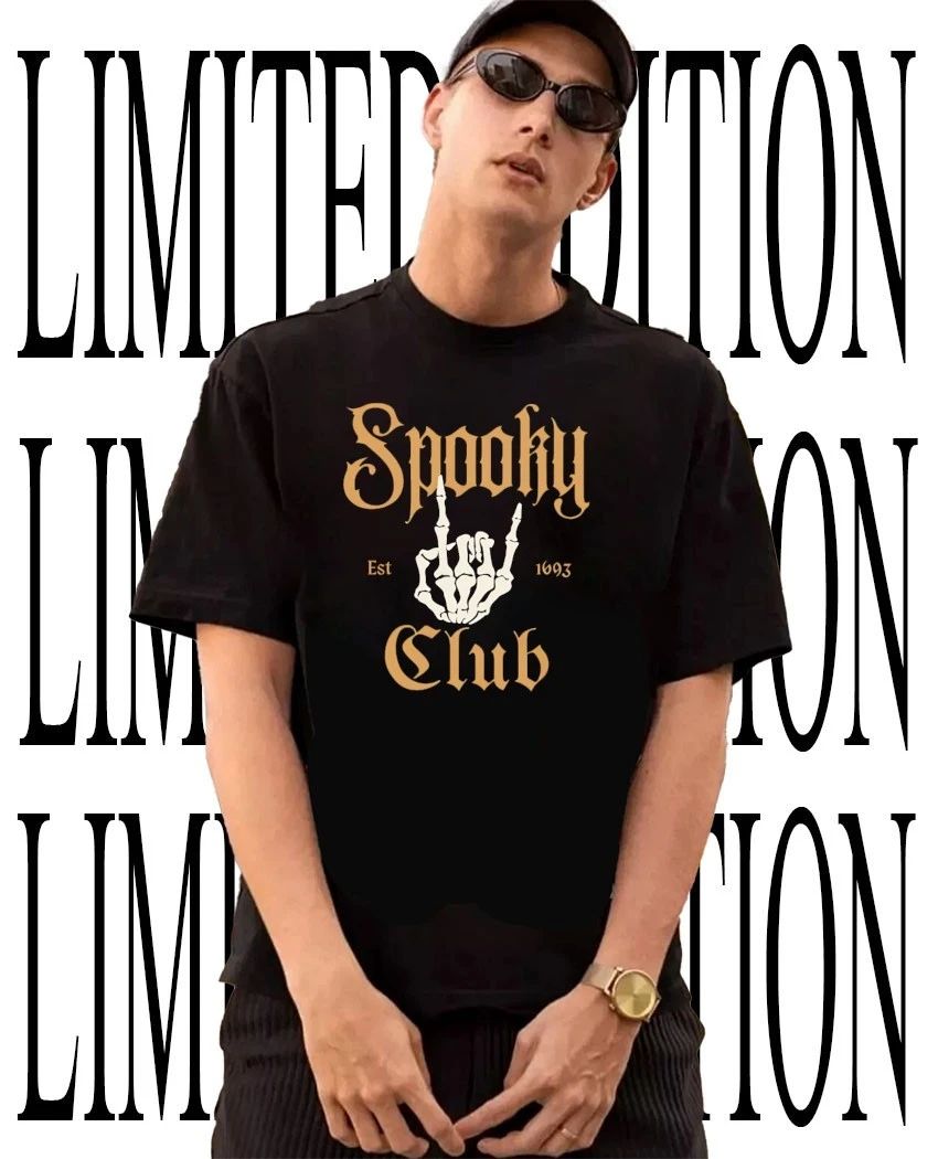 Spooky Club est 1693 skeleton hand shirt Unisex T-shirt, Sweatshirt, Hoodie, Long Sleeve Tee - T-Shirt, Sweatshirt, Hoodie