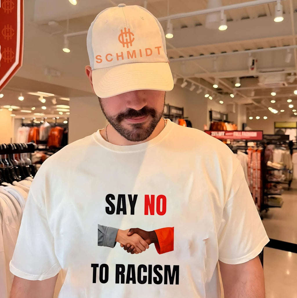 Say no to racism black hand and white hand shirt Unisex T-shirt, Sweatshirt, Hoodie, Long Sleeve Tee - T-Shirt, Sweatshirt, Hoodie