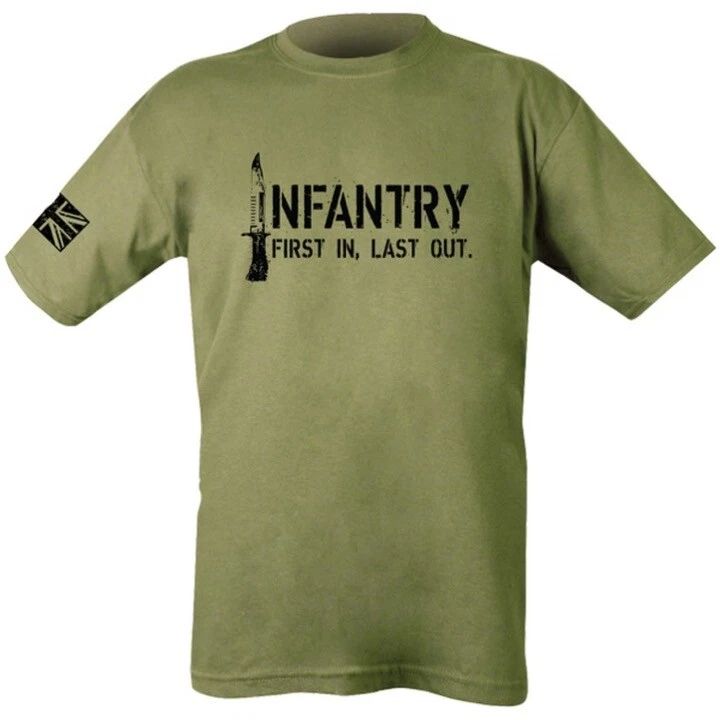 BRITISH ARMY INFANTRY T-SHIRT MENS S-2XL FIRST IN LAST OUT UNION JACK YORKSHIRE Unisex T-shirt, Sweatshirt, Hoodie, Long Sleeve Tee - T-Shirt, Sweatshirt, Hoodie