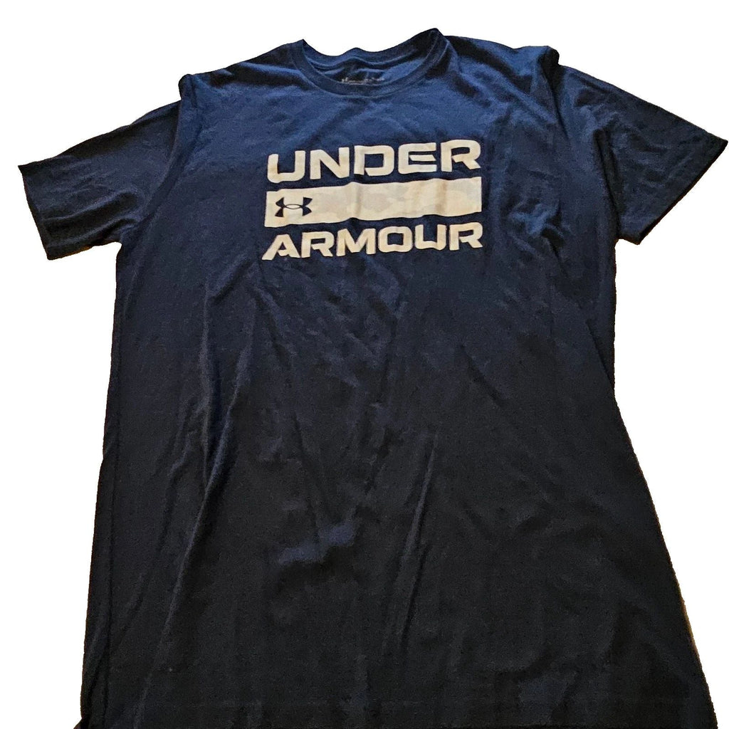 Under Armour Mens SZ L Navy Short Sleeve T-Shirt Casual Activewear Travel Comfy Unisex T-shirt, Sweatshirt, Hoodie, Long Sleeve Tee - T-Shirt, Sweatshirt, Hoodie
