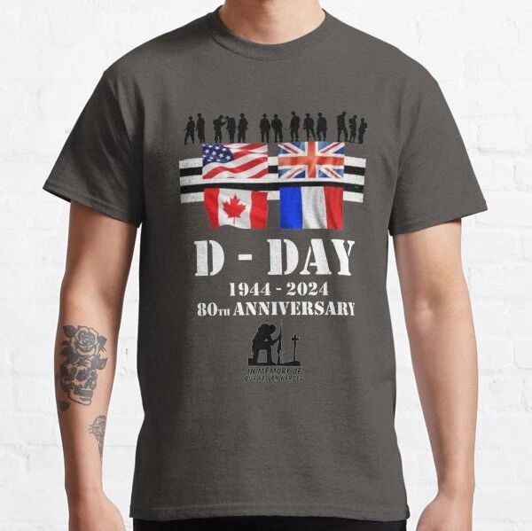 D-Day 80th Anniversary T-Shirt 1944-2024 Normandy Remembrance Military WW2 Unisex T-shirt, Sweatshirt, Hoodie, Long Sleeve Tee - T-Shirt, Sweatshirt, Hoodie