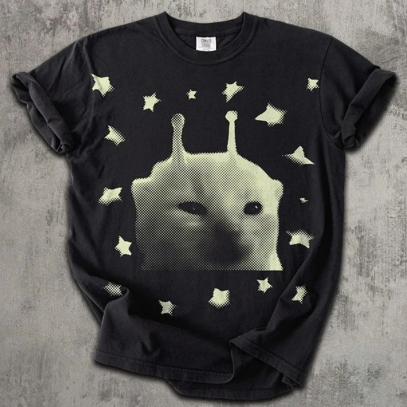 Y2K Alien Cat Meme Shirt Weirdcore Funny Kitten Retro Graphic Tee Unisex T-shirt, Sweatshirt, Hoodie, Long Sleeve Tee - T-Shirt, Sweatshirt, Hoodie