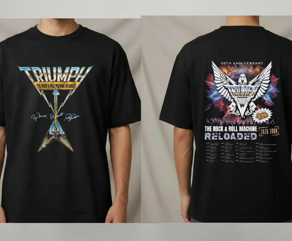 Triumph Band 50th Anniversary 2026 Tour T shirt Unisex T-shirt, Sweatshirt, Hoodie, Long Sleeve Tee - T-Shirt, Sweatshirt, Hoodie