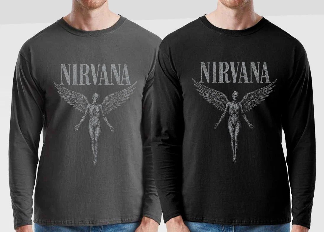 In Utero Angel Rock Band Long sleeve T-Shirt 100% cotton - Rock & Roll Grunge Unisex T-shirt, Sweatshirt, Hoodie, Long Sleeve Tee - T-Shirt, Sweatshirt, Hoodie