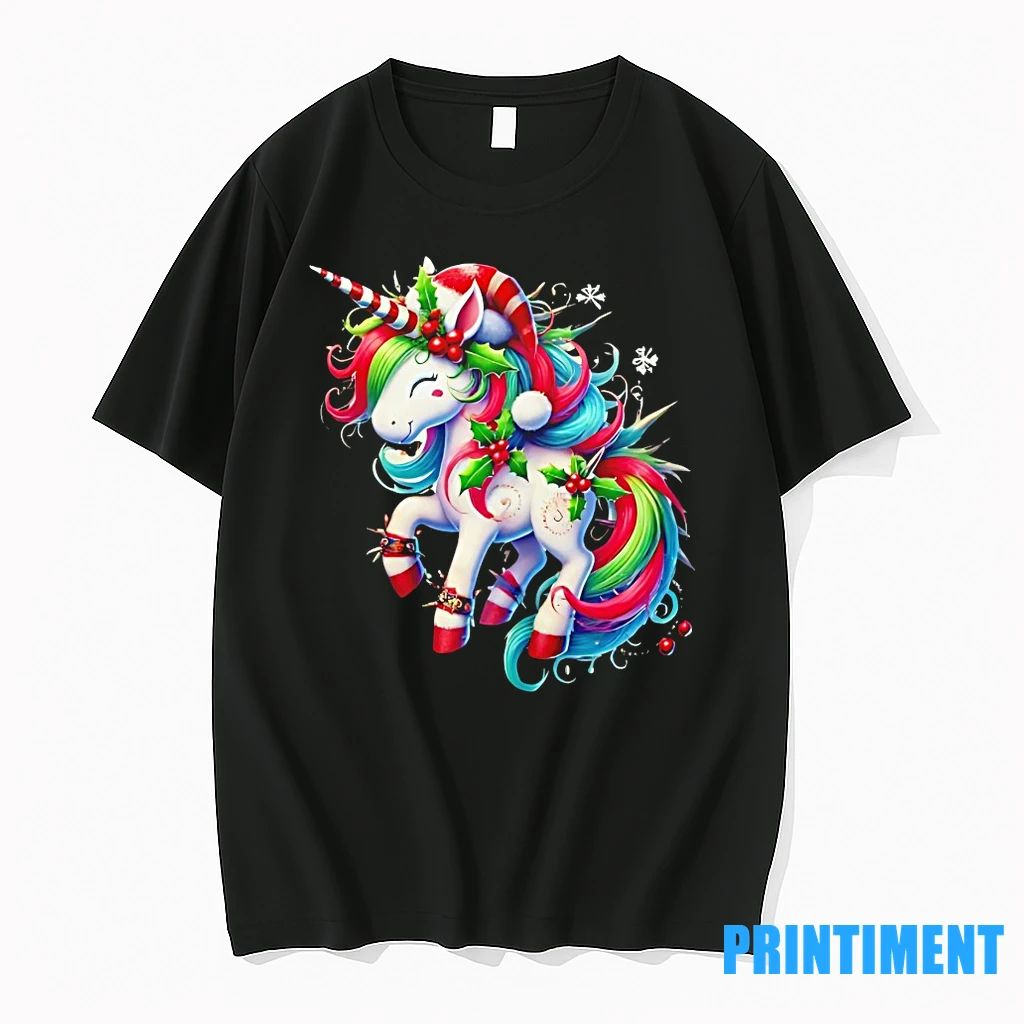 Magical Christmas Unicorn Holly Sparkle Tshirts Sweater Unisex T-shirt, Sweatshirt, Hoodie, Long Sleeve Tee - T-Shirt, Sweatshirt, Hoodie
