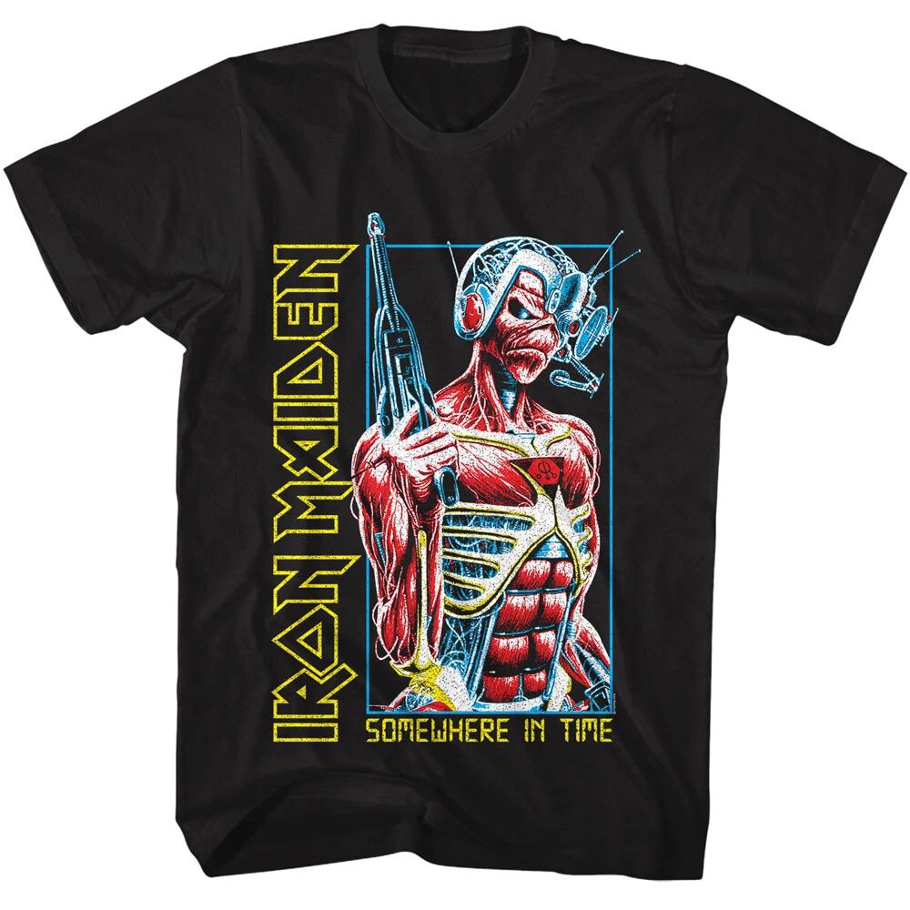 Iron Maiden Eddie Somewhere In Time Men's T Shirt Rock Band Merch Unisex T-shirt, Sweatshirt, Hoodie, Long Sleeve Tee - T-Shirt, Sweatshirt, Hoodie
