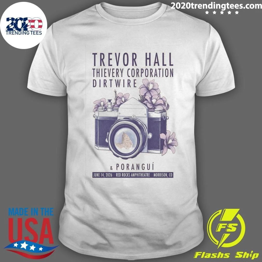 Trevor Hall June 14, 2026 Red Rocks In Morrison CO Shirt Unisex T-shirt, Sweatshirt, Hoodie, Long Sleeve Tee - T-Shirt, Sweatshirt, Hoodie