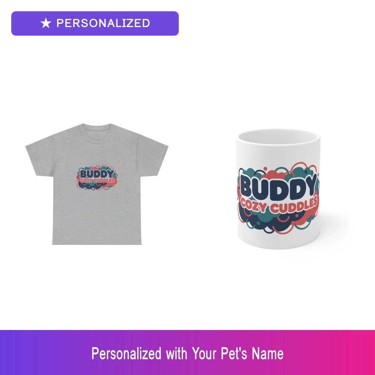 Custom Shih Tzu Pet Lover Gift Set Shirt Mug Personalized Name Bundle Unisex T-shirt, Sweatshirt, Hoodie, Long Sleeve Tee - T-Shirt, Sweatshirt, Hoodie