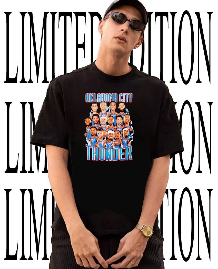 Oklahoma City Thunder Basketball Roster caricature shirt Unisex T-shirt, Sweatshirt, Hoodie, Long Sleeve Tee - T-Shirt, Sweatshirt, Hoodie