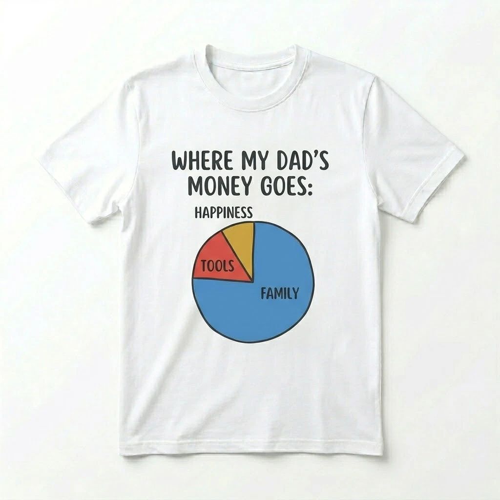 Funny Dad T-Shirt Where My Dads Money Goes Tools Family Pie Chart Graphic Tee Unisex T-shirt, Sweatshirt, Hoodie, Long Sleeve Tee - T-Shirt, Sweatshirt, Hoodie