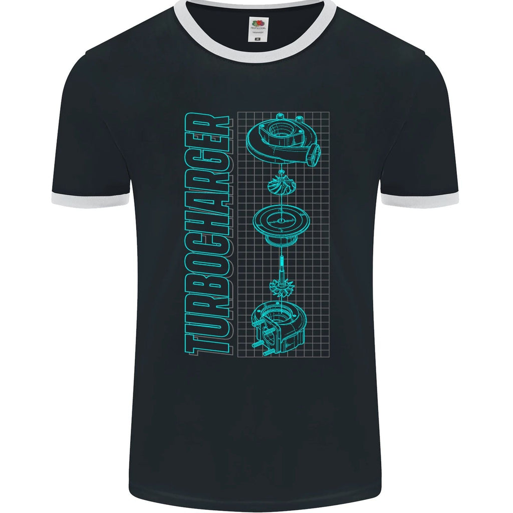 Turbocharger Schematics Muscle Car Drift Mens Ringer T-Shirt FotL Unisex T-shirt, Sweatshirt, Hoodie, Long Sleeve Tee - T-Shirt, Sweatshirt, Hoodie
