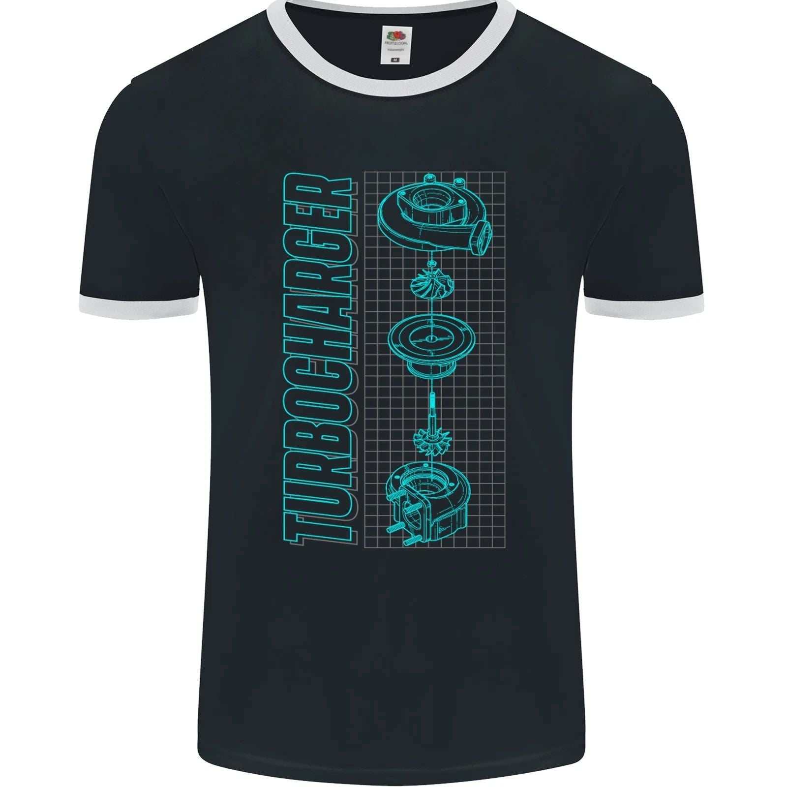 Turbocharger Schematics Muscle Car Drift Mens Ringer T-Shirt FotL Unisex T-shirt, Sweatshirt, Hoodie, Long Sleeve Tee - T-Shirt, Sweatshirt, Hoodie