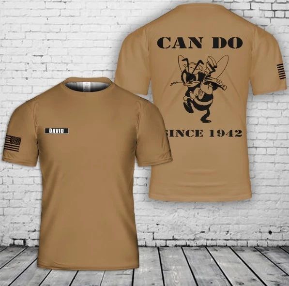 Custom Name US Navy Seabee Can Do Since 1942 3D T-Shirt Unisex T-shirt, Sweatshirt, Hoodie, Long Sleeve Tee - T-Shirt, Sweatshirt, Hoodie