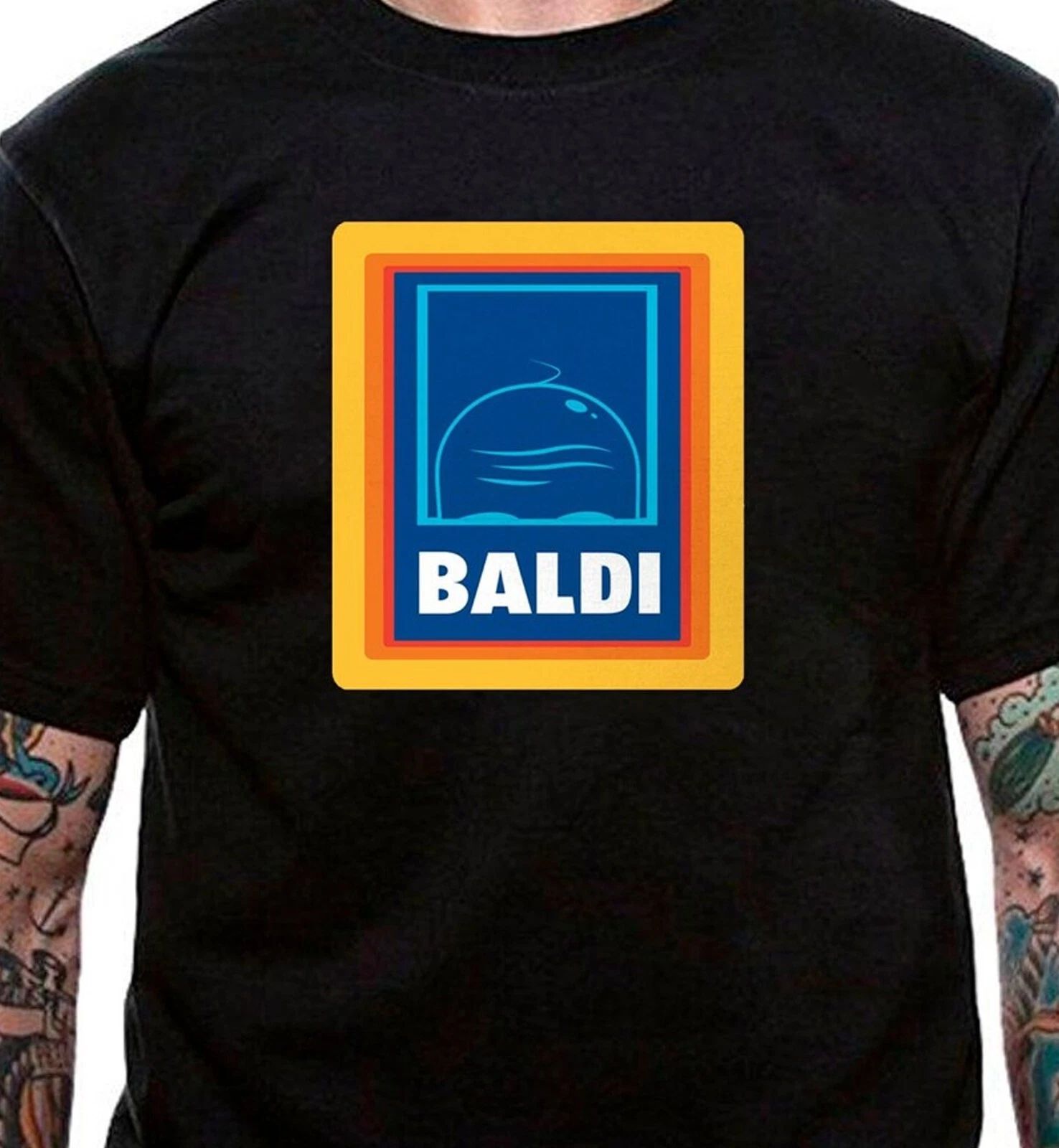 Baldi Aldi Bald Head For Him Gildan Softstyle T-shirt Funny Gift Tee Lidl Tshirt Unisex T-shirt, Sweatshirt, Hoodie, Long Sleeve Tee - T-Shirt, Sweatshirt, Hoodie