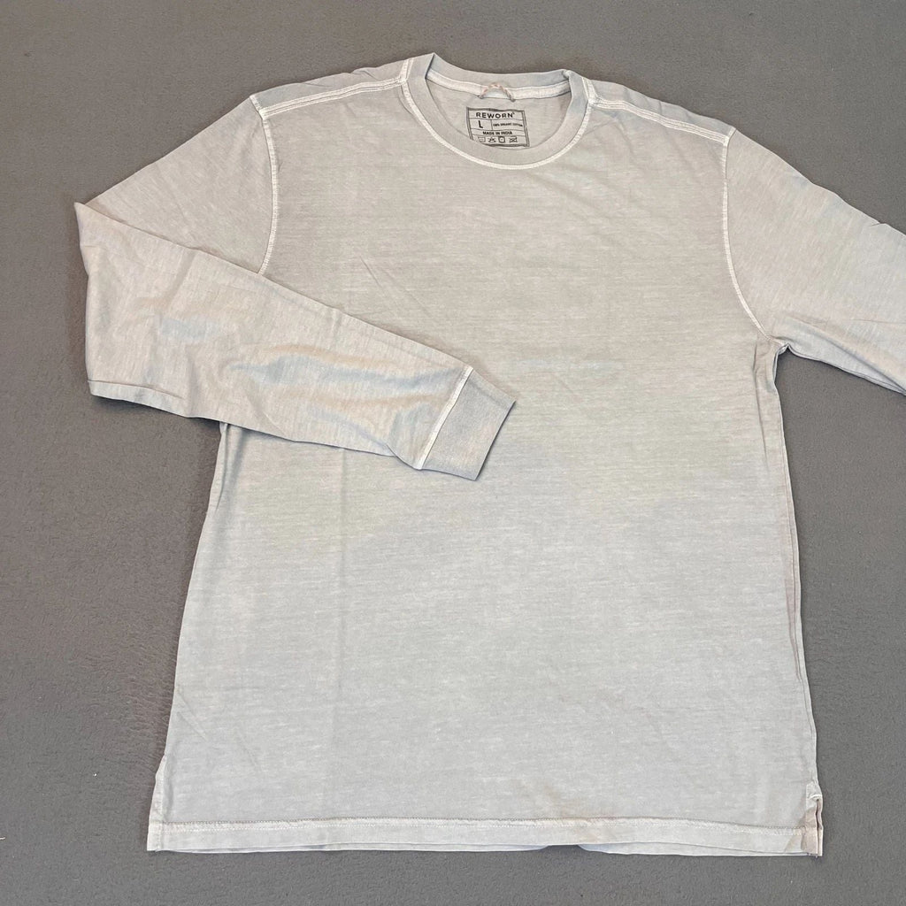 Reworn Long Sleeve Everyday T Shirt Men's Sz Lg Gray 100% Cotton Outdoor NWO Unisex T-shirt, Sweatshirt, Hoodie, Long Sleeve Tee - T-Shirt, Sweatshirt, Hoodie