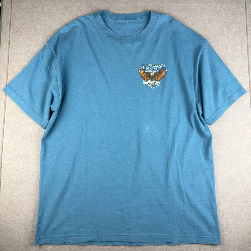 Bob Seger Silver Bullet Band Tour 2017 Mens Shirt L Blue Concert Music Tee Unisex T-shirt, Sweatshirt, Hoodie, Long Sleeve Tee - T-Shirt, Sweatshirt, Hoodie