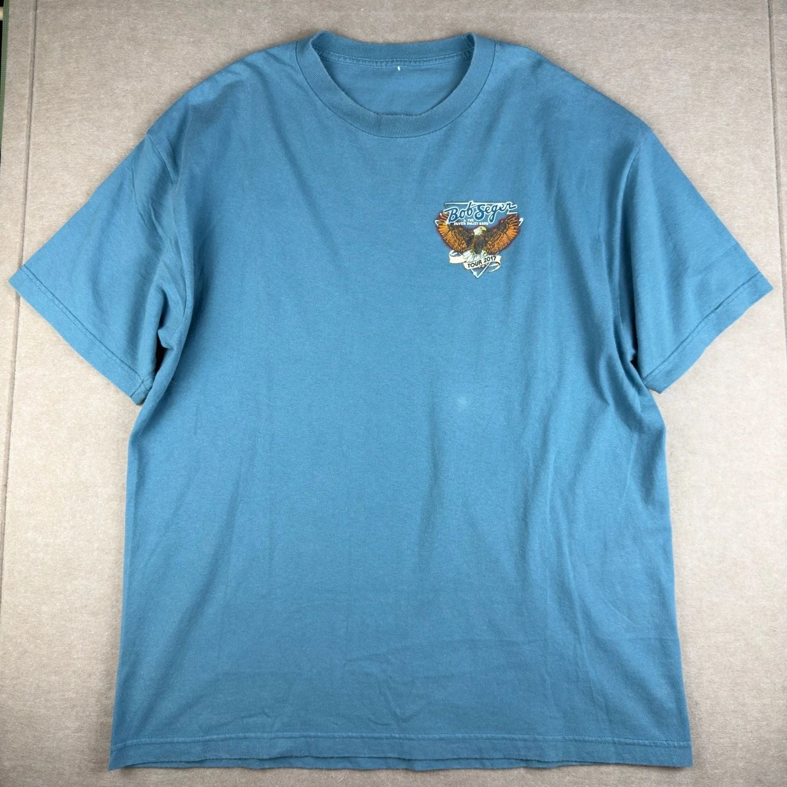 Bob Seger Silver Bullet Band Tour 2017 Mens Shirt L Blue Concert Music Tee Unisex T-shirt, Sweatshirt, Hoodie, Long Sleeve Tee - T-Shirt, Sweatshirt, Hoodie