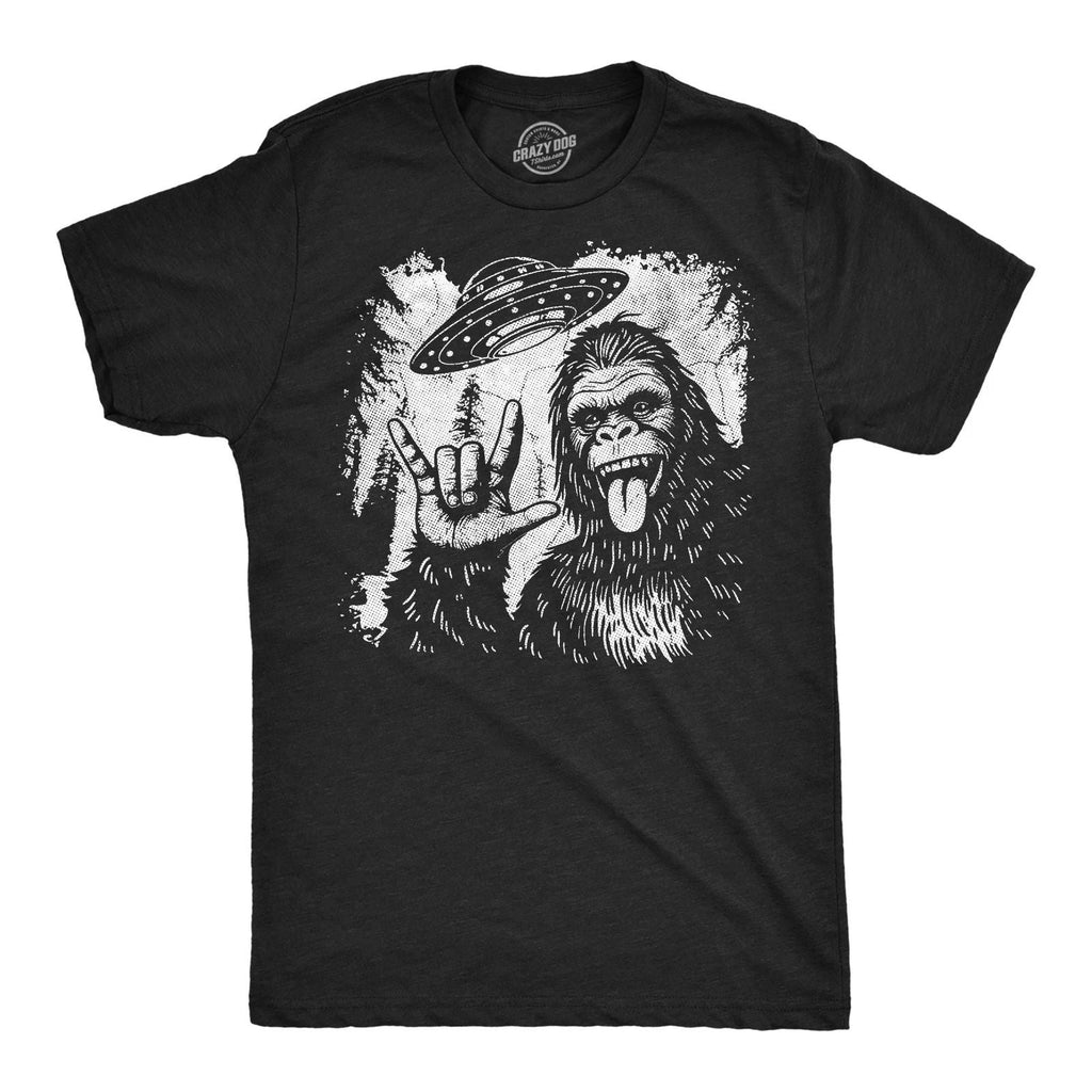 Mens Funny T Shirts Bigfoot UFO Sarcastic Sasquatch Graphic Novelty Alien Tee Unisex T-shirt, Sweatshirt, Hoodie, Long Sleeve Tee - T-Shirt, Sweatshirt, Hoodie