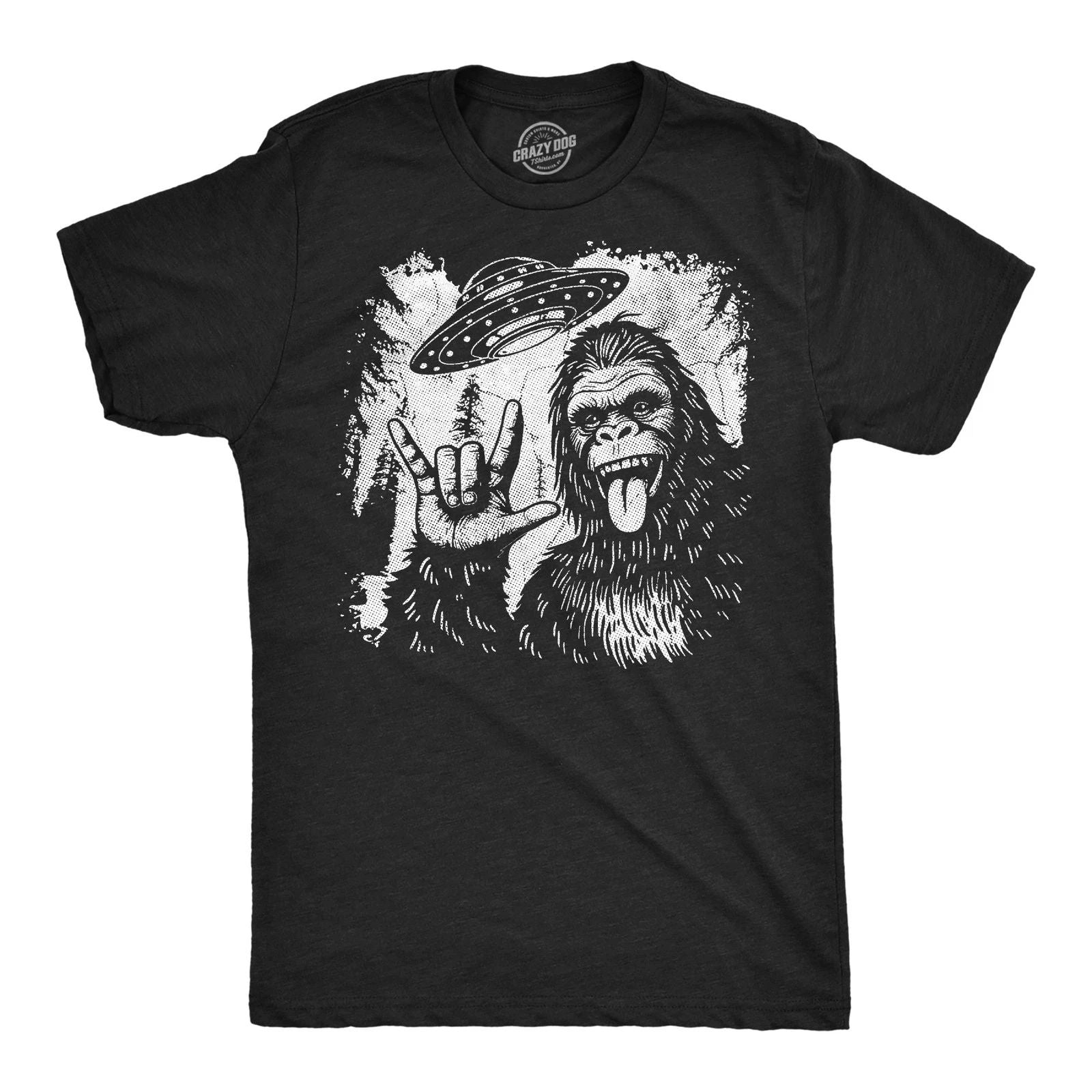 Mens Funny T Shirts Bigfoot UFO Sarcastic Sasquatch Graphic Novelty Alien Tee Unisex T-shirt, Sweatshirt, Hoodie, Long Sleeve Tee - T-Shirt, Sweatshirt, Hoodie
