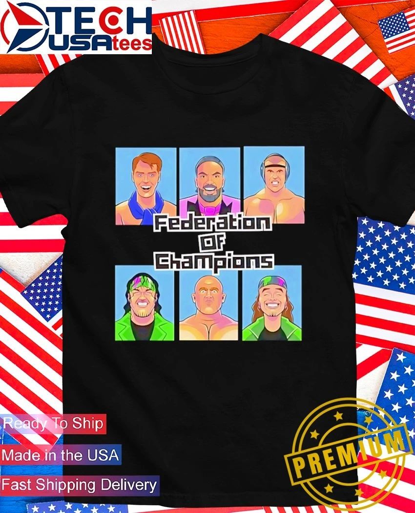 Federation of Champions Wrestling cartoon shirt Unisex T-shirt, Sweatshirt, Hoodie, Long Sleeve Tee - T-Shirt, Sweatshirt, Hoodie