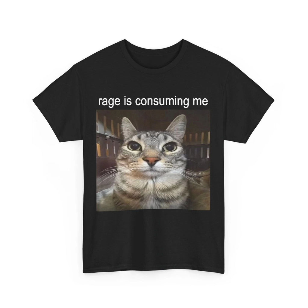 Rage Is Consuming Me Silly Staring Cat Meme T-Shirt Unisex T-shirt, Sweatshirt, Hoodie, Long Sleeve Tee - T-Shirt, Sweatshirt, Hoodie