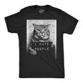 Mens Funny T Shirts I Hate People Cat Mugshot Sarcastic Graphic Novelty Tee for Unisex T-shirt, Sweatshirt, Hoodie, Long Sleeve Tee - T-Shirt, Sweatshirt, Hoodie