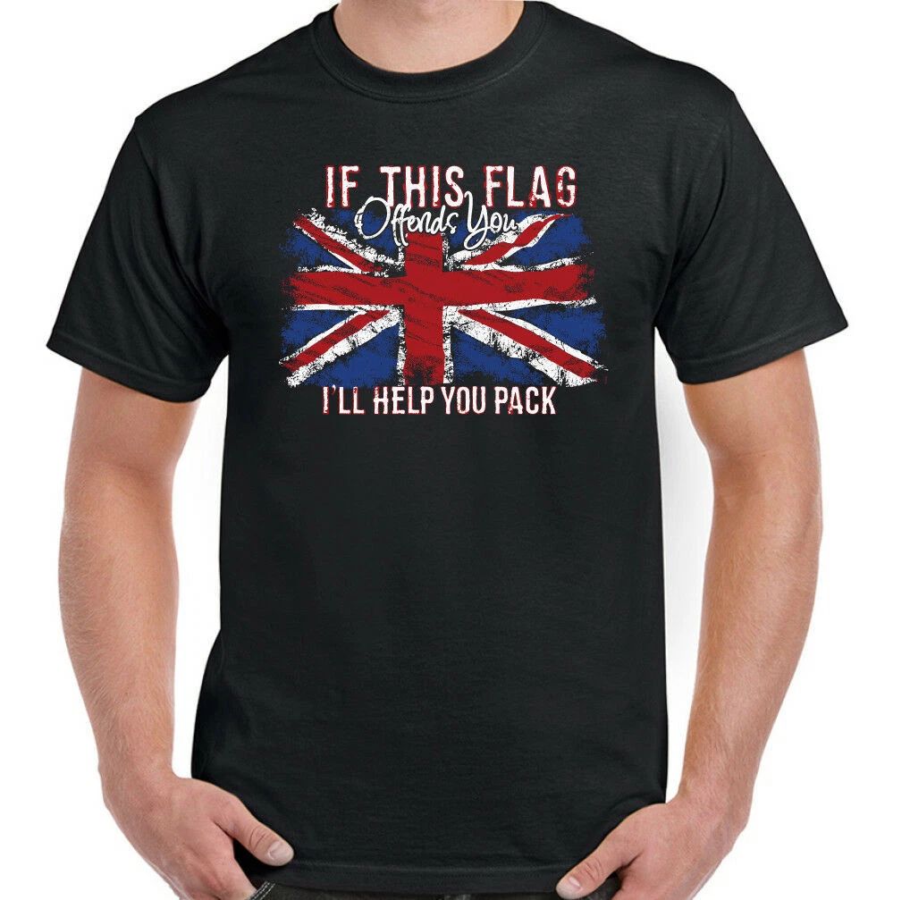 Union Jack T-Shirt Flag Offends Mens St Georges Day Great Britain England GB Top Unisex T-shirt, Sweatshirt, Hoodie, Long Sleeve Tee - T-Shirt, Sweatshirt, Hoodie