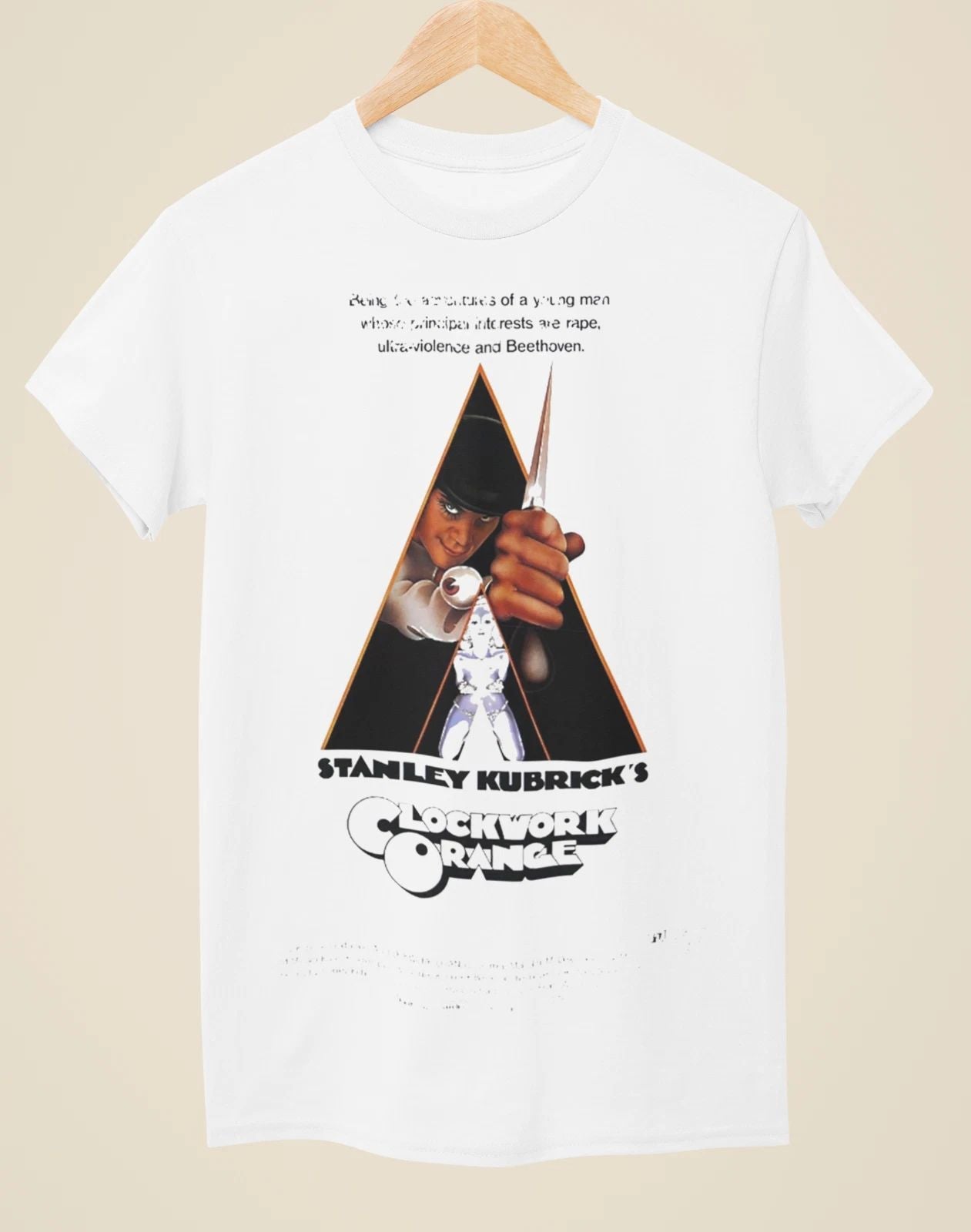 A Clockwork Orange - Movie Poster Inspired Unisex White T-Shirt Unisex T-shirt, Sweatshirt, Hoodie, Long Sleeve Tee - T-Shirt, Sweatshirt, Hoodie