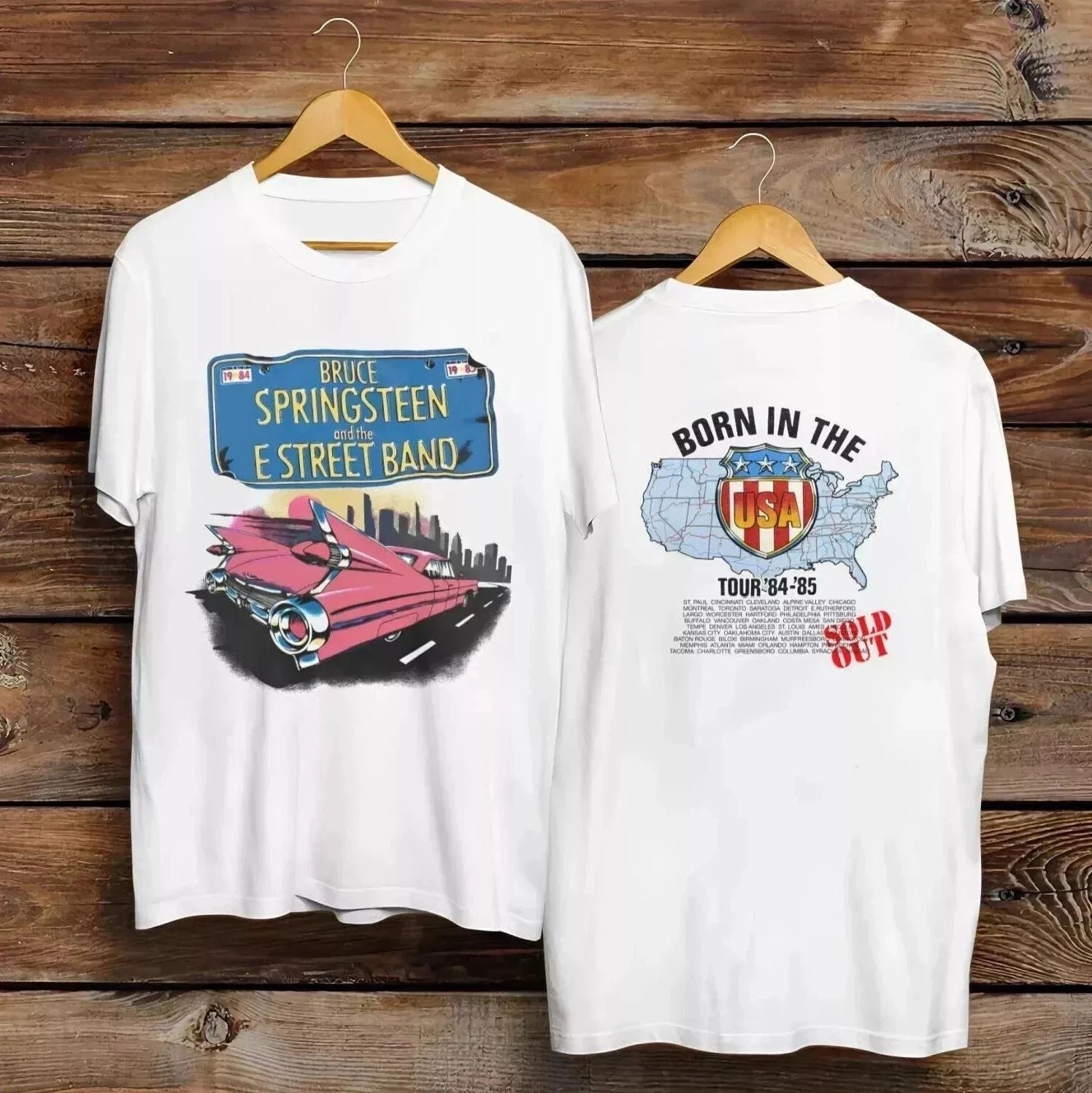 Vintage 1984-85 Bruce Springsteen E Street Band Born Tour T-Shirt Unisex T-shirt, Sweatshirt, Hoodie, Long Sleeve Tee - T-Shirt, Sweatshirt, Hoodie