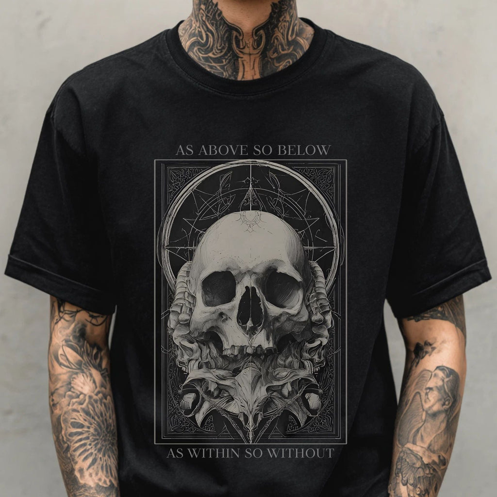 As Above So Below Graphic T-Shirt Punk Grunge Shirt Men's Alternative Goth Shirt Unisex T-shirt, Sweatshirt, Hoodie, Long Sleeve Tee - T-Shirt, Sweatshirt, Hoodie