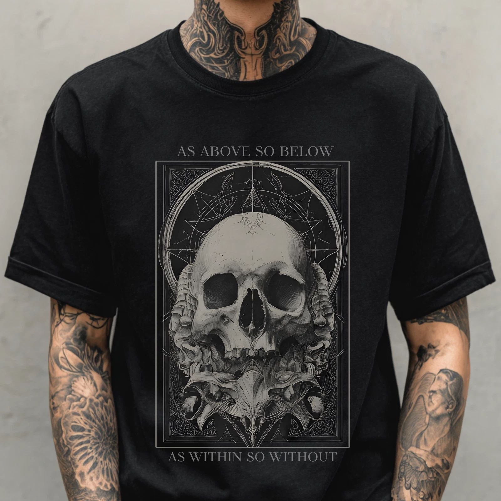 As Above So Below Graphic T-Shirt Punk Grunge Shirt Men's Alternative Goth Shirt Unisex T-shirt, Sweatshirt, Hoodie, Long Sleeve Tee - T-Shirt, Sweatshirt, Hoodie