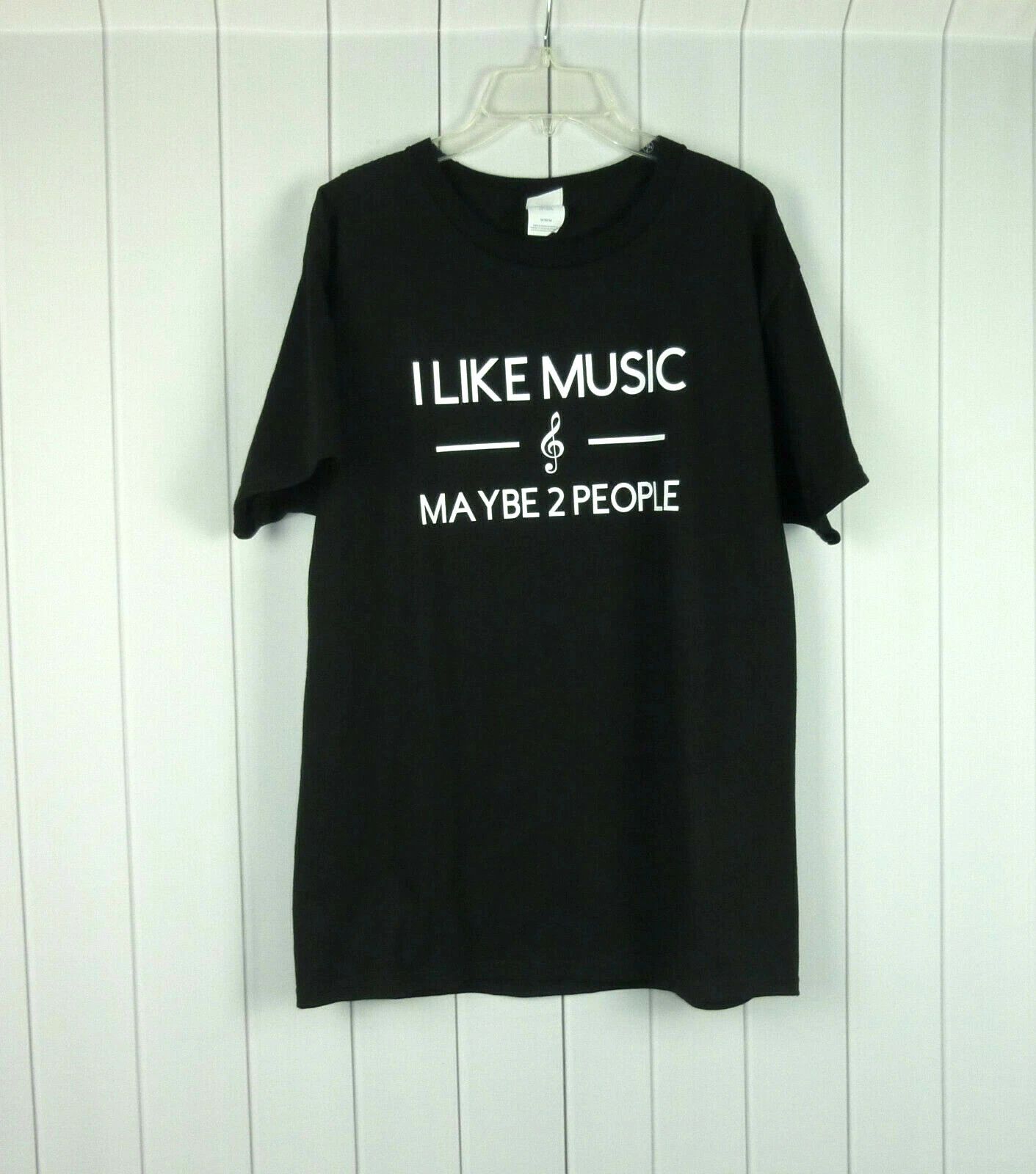 Mens Hanes Premium Black Custom Design I Like Music Tee Shirt Medium Unisex T-shirt, Sweatshirt, Hoodie, Long Sleeve Tee - T-Shirt, Sweatshirt, Hoodie