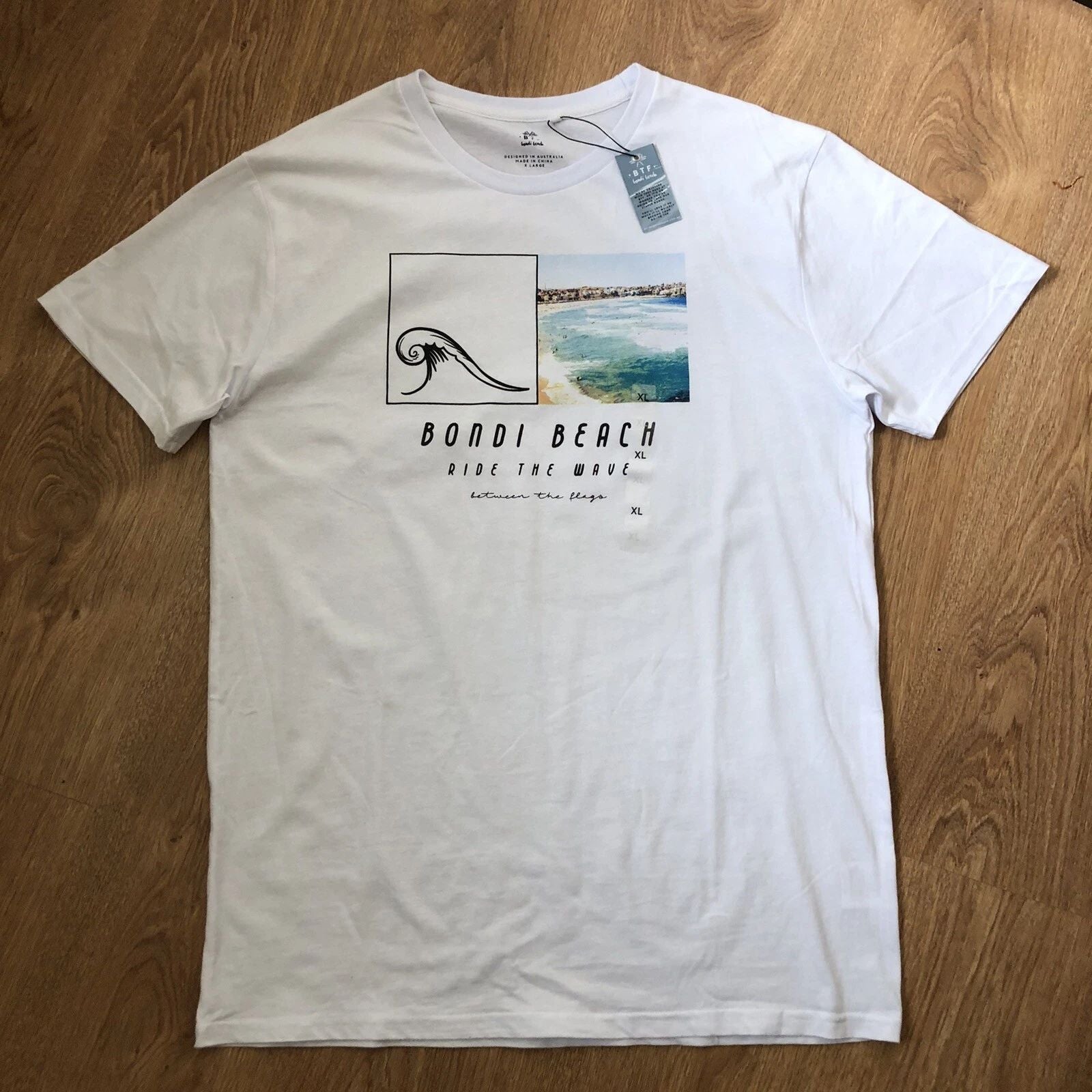 BTF Bondi Beach Mens T-Shirt Ride The Wave Surfing White Summer T Shirt XL NEW Unisex T-shirt, Sweatshirt, Hoodie, Long Sleeve Tee - T-Shirt, Sweatshirt, Hoodie