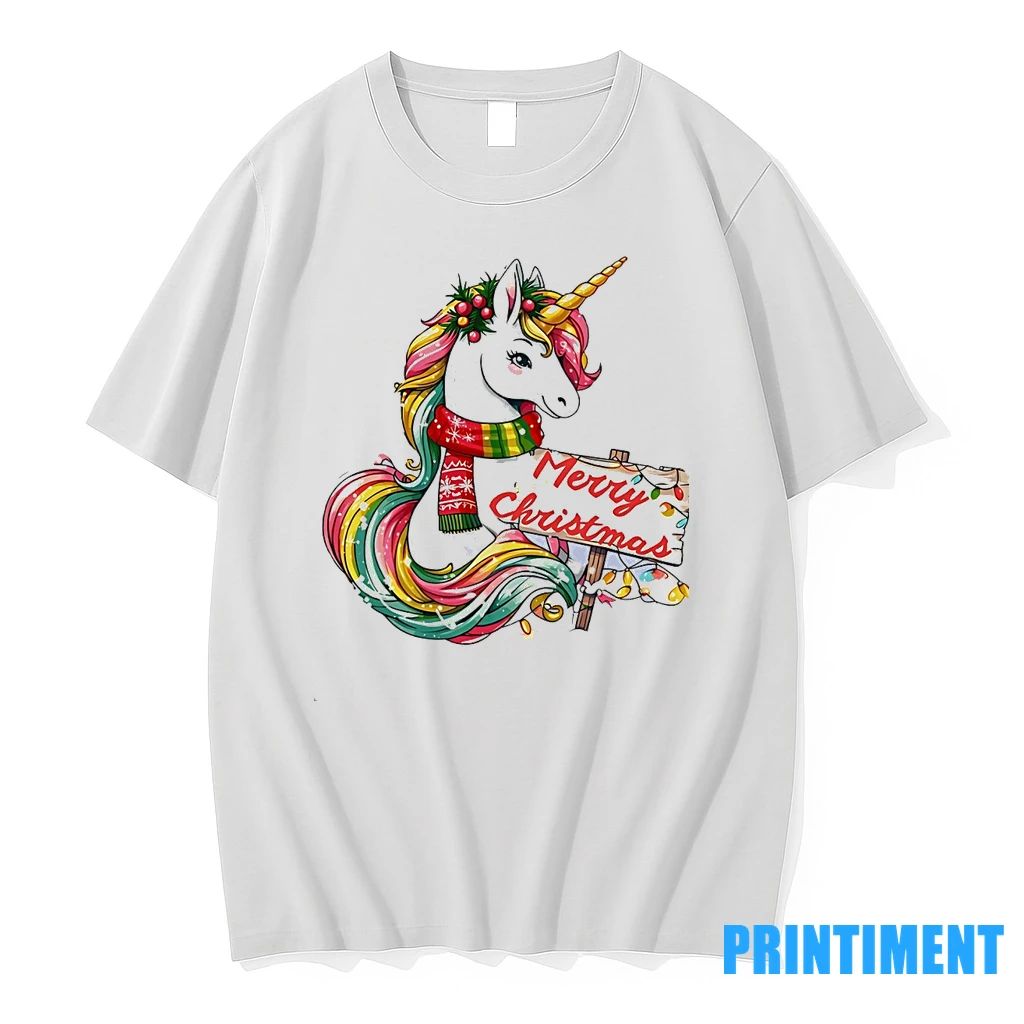 Merry Christmas Rainbow Unicorn Holiday Lights Tshirts Sweater Unisex T-shirt, Sweatshirt, Hoodie, Long Sleeve Tee - T-Shirt, Sweatshirt, Hoodie